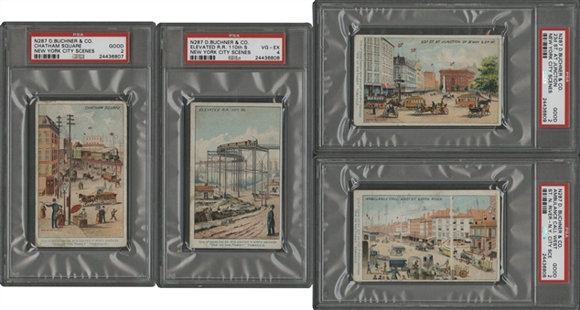 1888 N287 D. Buchner "New York City Scenes" PSA-Graded Collection (4 Different)